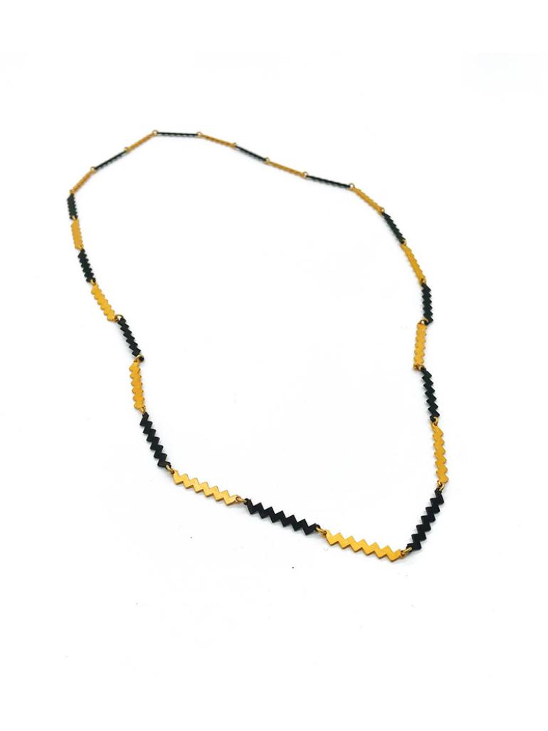 Christa Lühtje, Kette 'ZickZack', Gold, Eisen