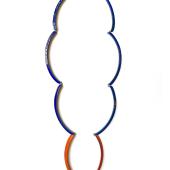 Helen Friesacher, Kette 'Wolke', Email blau und orange, Gold