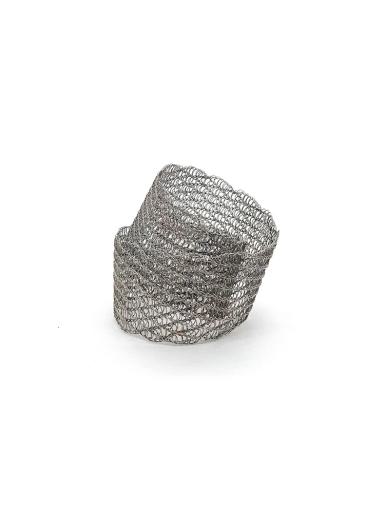 Doris Betz, Armschmuck 'Pisa', Silber, gestrickt